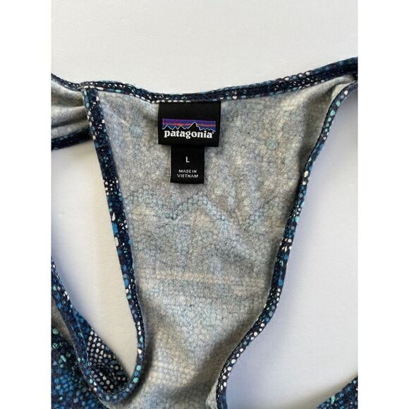 Patagonia West Ashley Organic Cotton Keyhole Back Blue Mosaic Dress Size Large - Picture 4 of 13